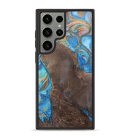 Galaxy S23 Ultra Wood+Resin Phone Case - Georgia (Teal & Gold, 700803)