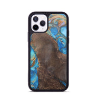 iPhone 11 Pro Wood+Resin Phone Case - Georgia (Teal & Gold, 700803)