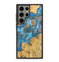 Galaxy S23 Ultra Wood+Resin Phone Case - Eleanor (Teal & Gold, 700805)