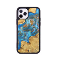iPhone 11 Pro Wood+Resin Phone Case - Eleanor (Teal & Gold, 700805)