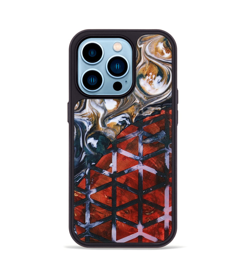 iPhone 14 Pro Wood+Resin Phone Case - Devon (Pattern, 700815)