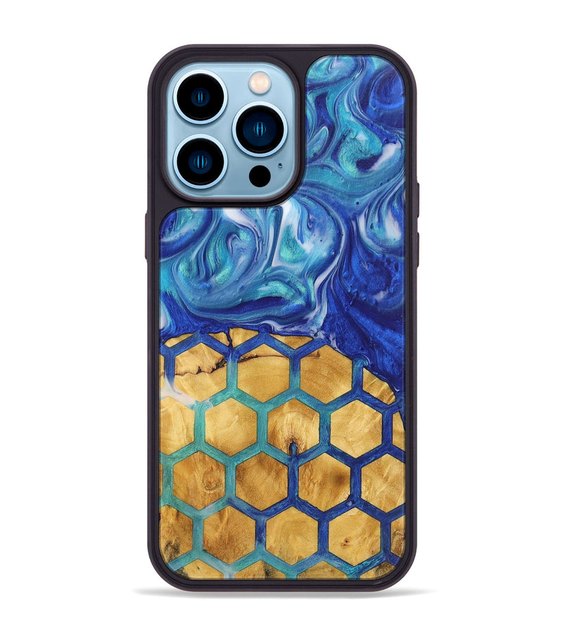 iPhone 14 Pro Max Wood+Resin Phone Case - Athena (Pattern, 700822)