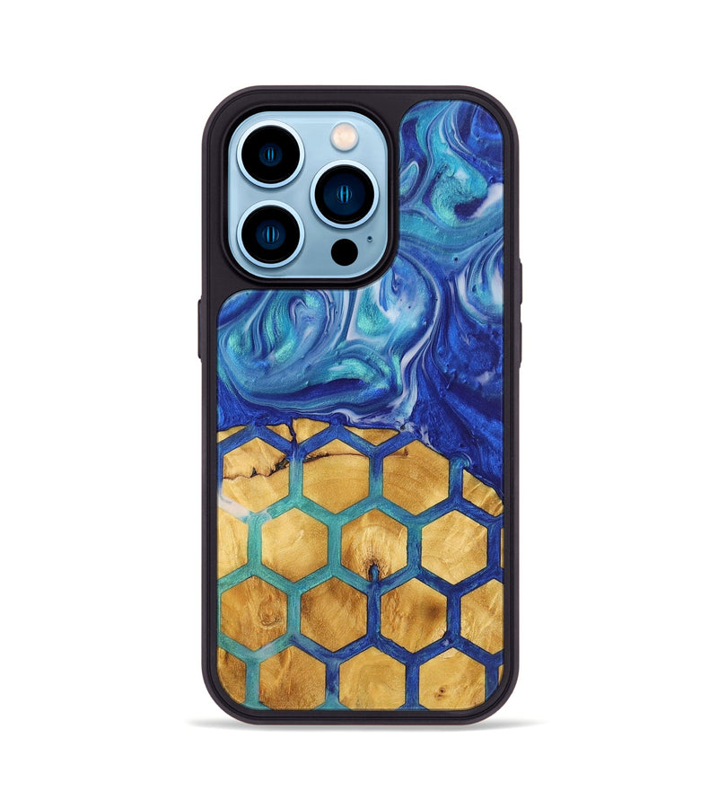 iPhone 14 Pro Wood+Resin Phone Case - Athena (Pattern, 700822)