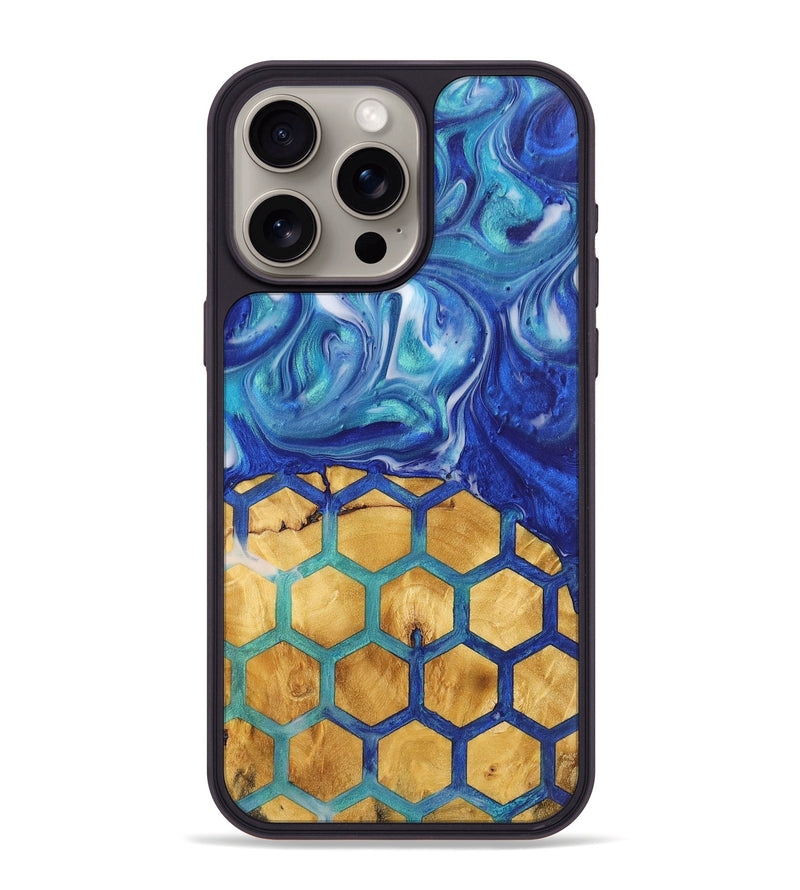 iPhone 15 Pro Max Wood+Resin Phone Case - Athena (Pattern, 700822)