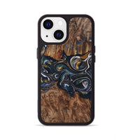 iPhone 13 Wood+Resin Phone Case - Melinda (Black & White, 700829)