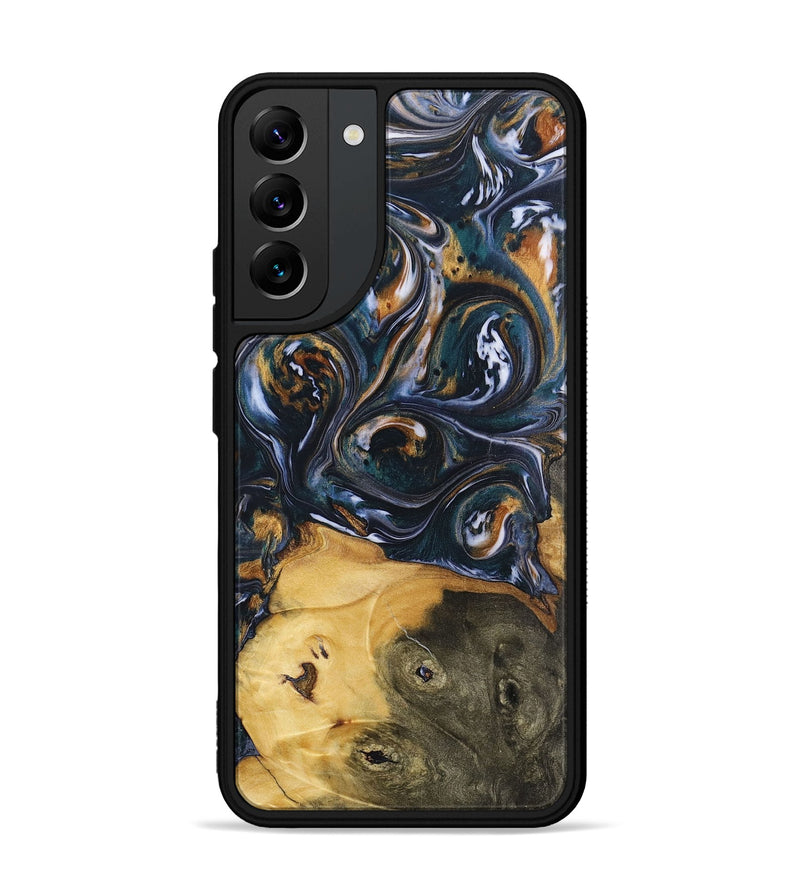 Galaxy S22 Plus Wood+Resin Phone Case - Molly (Black & White, 700833)