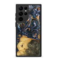 Galaxy S22 Ultra Wood+Resin Phone Case - Molly (Black & White, 700833)