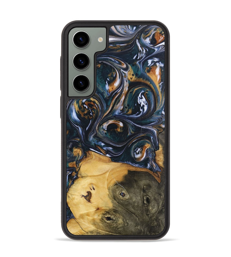Galaxy S23 Plus Wood+Resin Phone Case - Molly (Black & White, 700833)