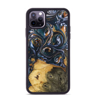 iPhone 11 Pro Max Wood+Resin Phone Case - Molly (Black & White, 700833)