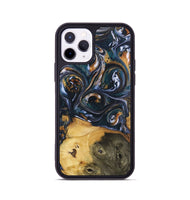 iPhone 11 Pro Wood+Resin Phone Case - Molly (Black & White, 700833)