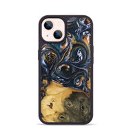 iPhone 14 Wood+Resin Phone Case - Molly (Black & White, 700833)