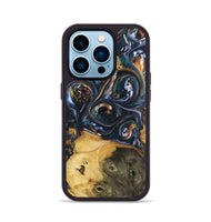 iPhone 14 Pro Wood+Resin Phone Case - Molly (Black & White, 700833)