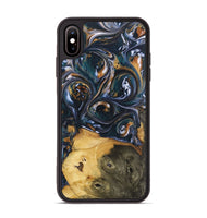 iPhone Xs Max Wood+Resin Phone Case - Molly (Black & White, 700833)