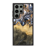 Galaxy S23 Ultra Wood+Resin Phone Case - Jeanette (Black & White, 700836)
