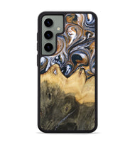 Galaxy S24 Plus Wood+Resin Phone Case - Jeanette (Black & White, 700836)