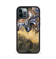 iPhone 12 Pro Wood+Resin Phone Case - Jeanette (Black & White, 700836)