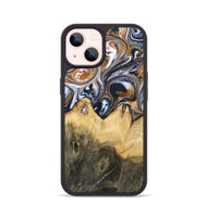 iPhone 14 Wood+Resin Phone Case - Jeanette (Black & White, 700836)