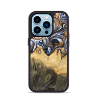 iPhone 14 Pro Wood+Resin Phone Case - Jeanette (Black & White, 700836)