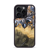 iPhone 15 Pro Wood+Resin Phone Case - Jeanette (Black & White, 700836)
