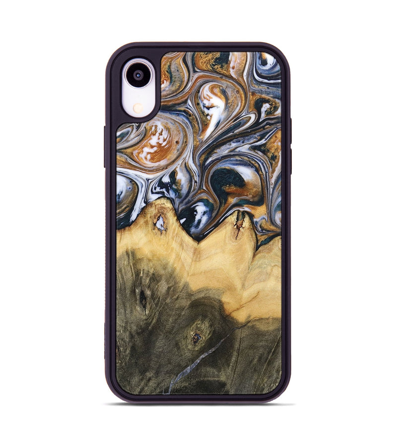 iPhone Xr Wood+Resin Phone Case - Jeanette (Black & White, 700836)