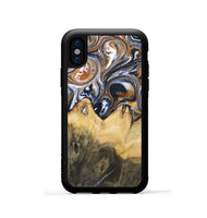 iPhone Xs Wood+Resin Phone Case - Jeanette (Black & White, 700836)