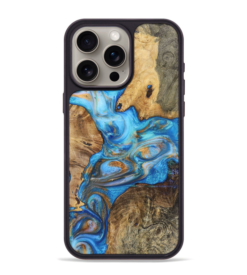 iPhone 15 Pro Max Wood+Resin Phone Case - Zane (Mosaic, 700840)