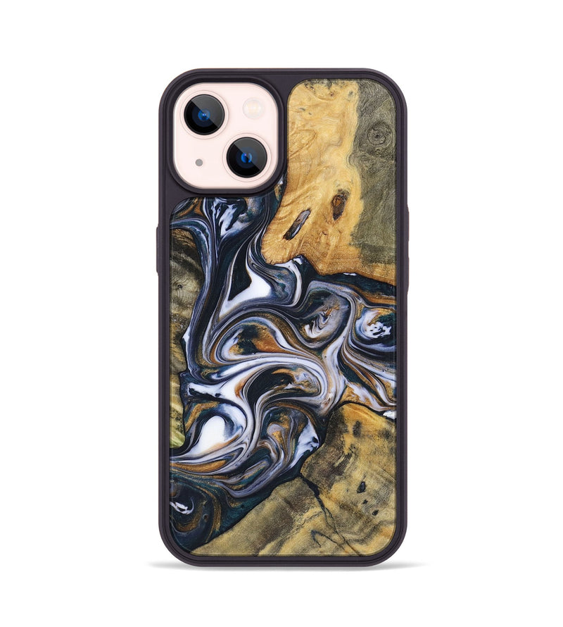 iPhone 14 Wood+Resin Phone Case - Isaac (Mosaic, 700841)