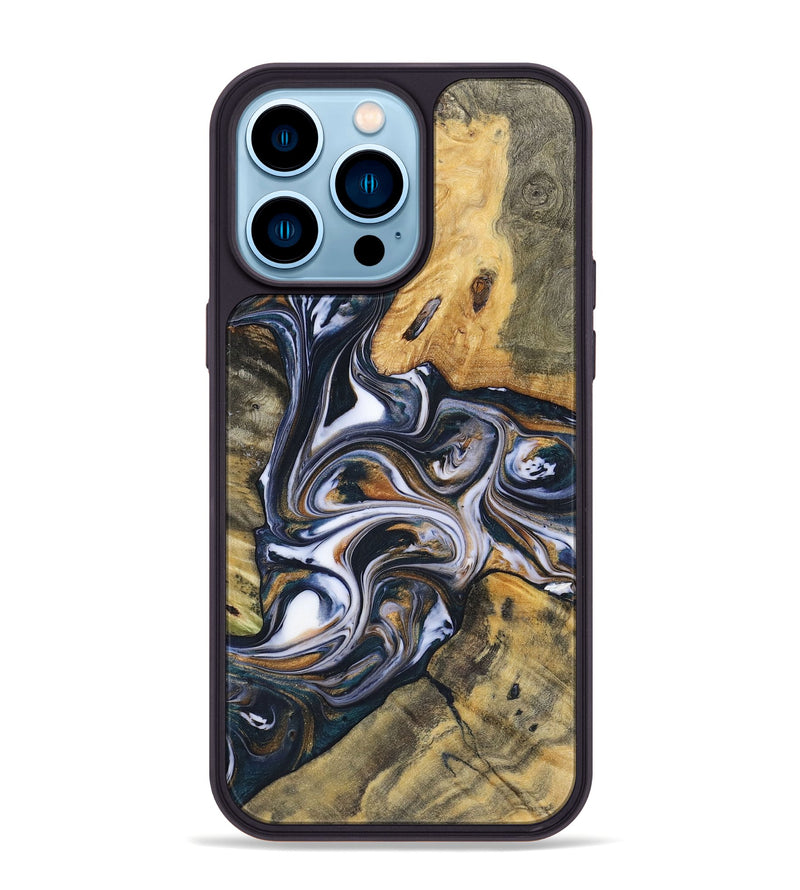 iPhone 14 Pro Max Wood+Resin Phone Case - Isaac (Mosaic, 700841)