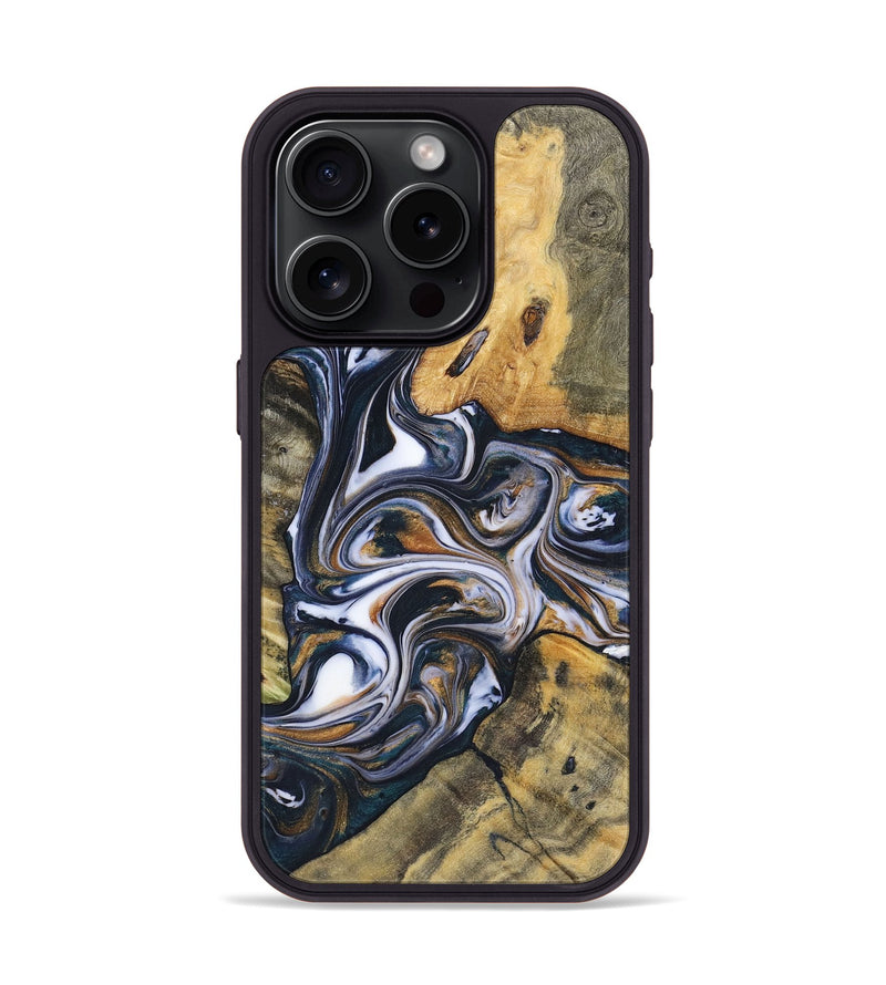 iPhone 15 Pro Wood+Resin Phone Case - Isaac (Mosaic, 700841)