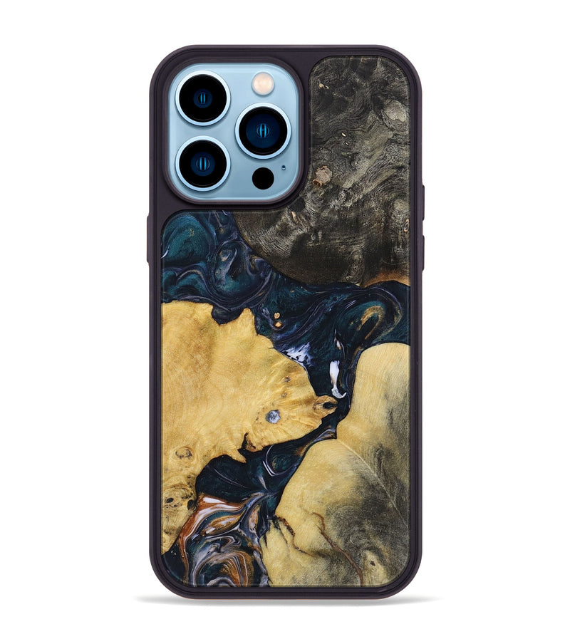 iPhone 14 Pro Max Wood+Resin Phone Case - Donald (Mosaic, 700847)