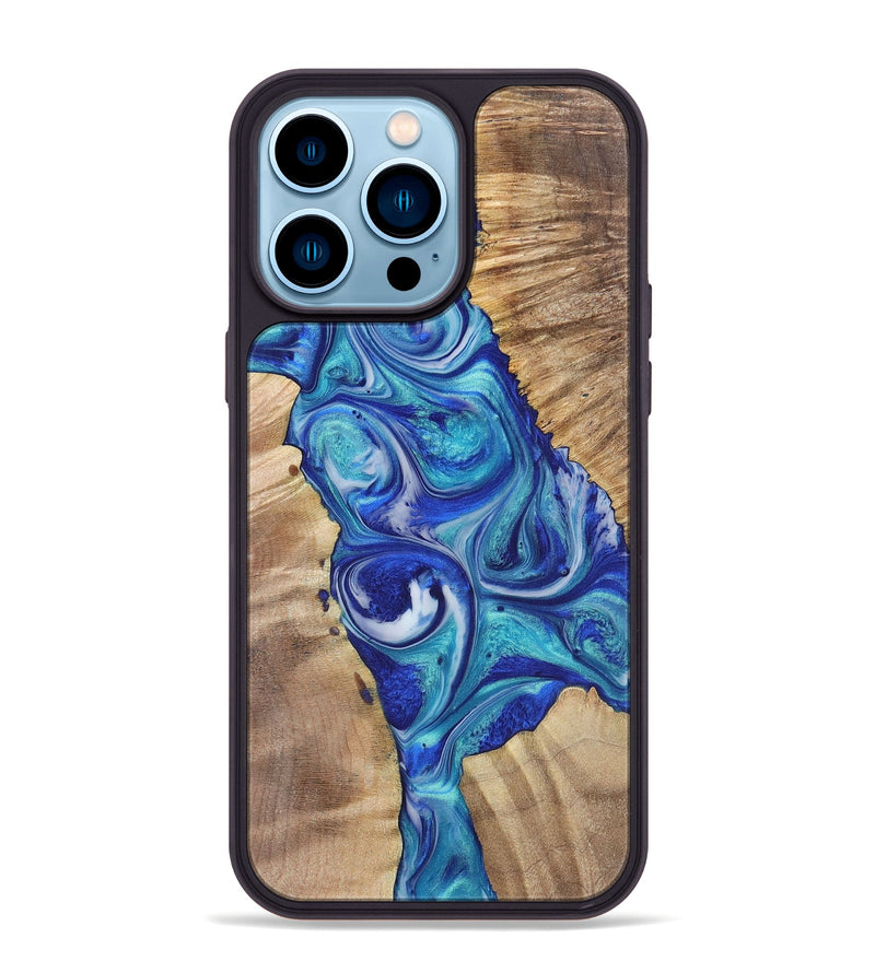 iPhone 14 Pro Max Wood+Resin Phone Case - Felicia (Mosaic, 700849)