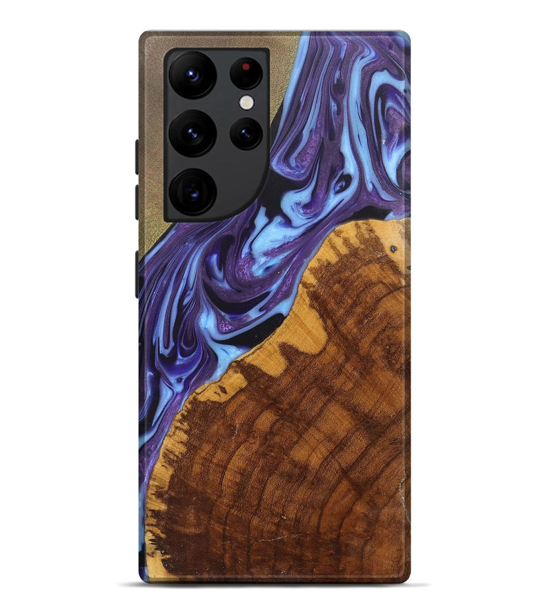 Galaxy S22 Ultra Wood+Resin Live Edge Phone Case - Anita (Purple, 700863)