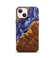 iPhone 13 mini Wood+Resin Live Edge Phone Case - Anita (Purple, 700863)