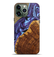iPhone 13 Pro Max Wood+Resin Live Edge Phone Case - Anita (Purple, 700863)