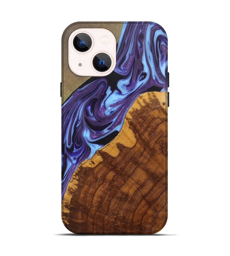 iPhone 14 Wood+Resin Live Edge Phone Case - Anita (Purple, 700863)