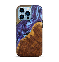iPhone 14 Pro Wood+Resin Live Edge Phone Case - Anita (Purple, 700863)