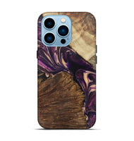 iPhone 14 Pro Wood+Resin Live Edge Phone Case - Mindy (Purple, 700864)