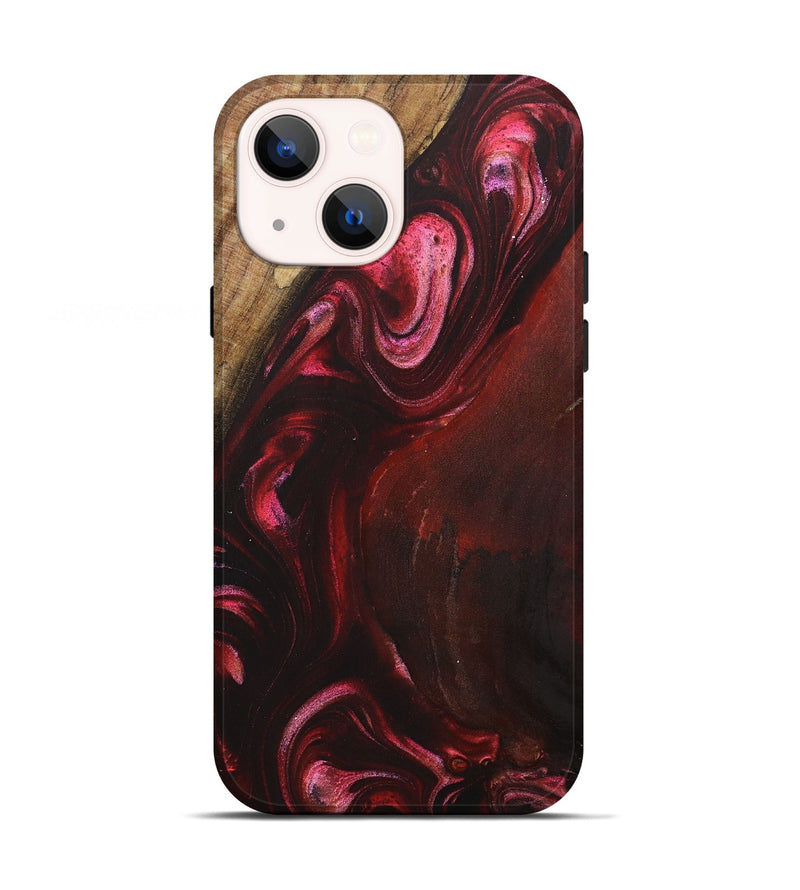 iPhone 13 Wood+Resin Live Edge Phone Case - Guy (Red, 700868)