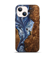 iPhone 13 Wood+Resin Live Edge Phone Case - Marely (Blue, 700872)