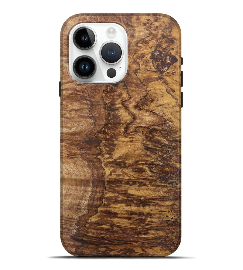 iPhone 15 Pro Max Wood+Resin Live Edge Phone Case - Grover (Wood Burl, 700875)