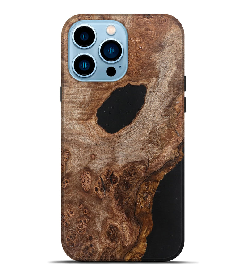 iPhone 14 Pro Max Wood+Resin Live Edge Phone Case - Philip (Wood Burl, 700876)