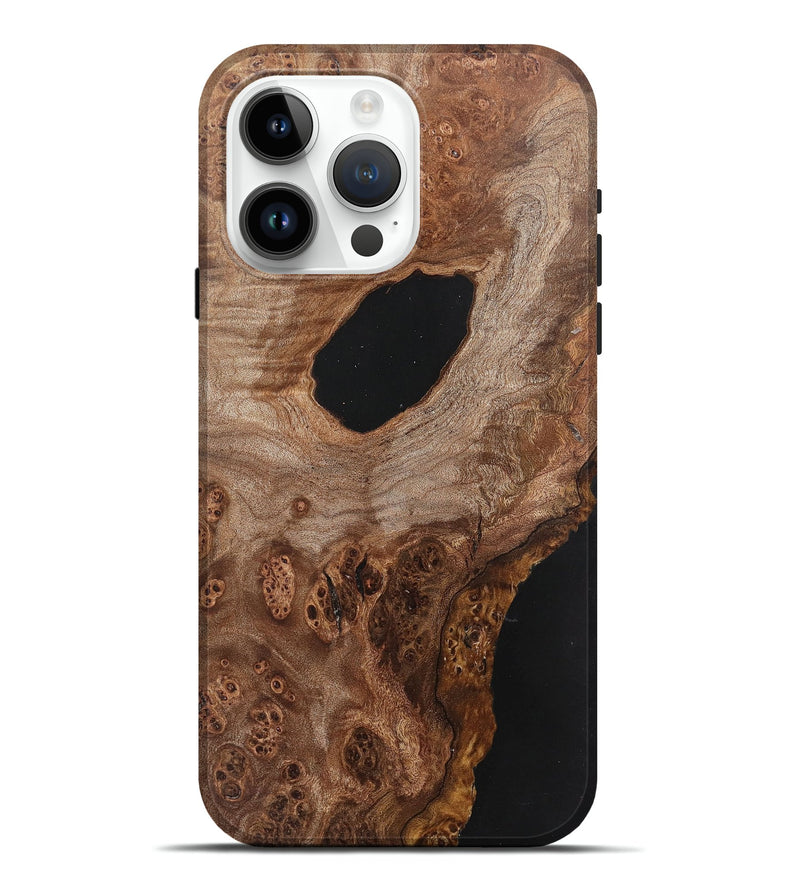 iPhone 15 Pro Max Wood+Resin Live Edge Phone Case - Philip (Wood Burl, 700876)