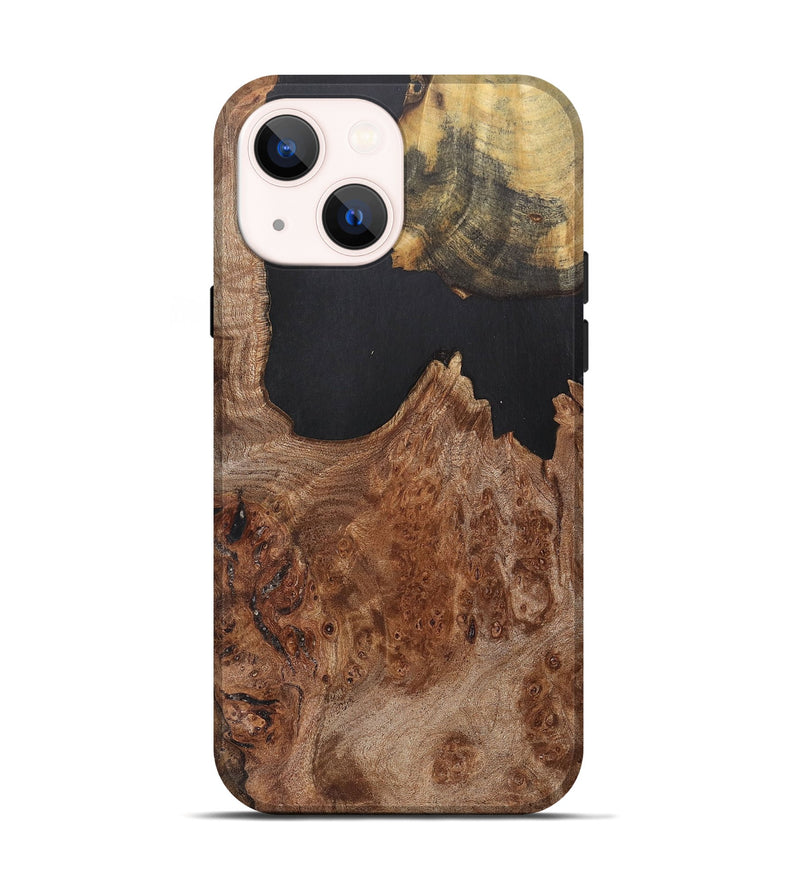 iPhone 14 Wood+Resin Live Edge Phone Case - Joni (Wood Burl, 700886)