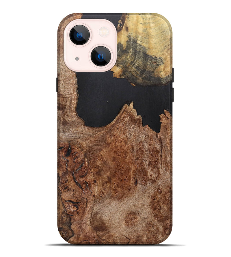 iPhone 14 Plus Wood+Resin Live Edge Phone Case - Joni (Wood Burl, 700886)