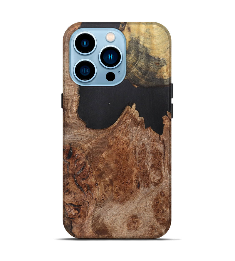 iPhone 14 Pro Wood+Resin Live Edge Phone Case - Joni (Wood Burl, 700886)