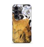 Galaxy S23 Wood+Resin Live Edge Phone Case - Vivian (Black & White, 700919)