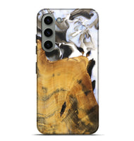 Galaxy S23 Plus Wood+Resin Live Edge Phone Case - Vivian (Black & White, 700919)