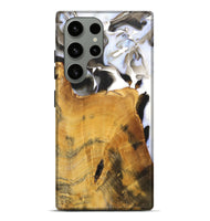 Galaxy S23 Ultra Wood+Resin Live Edge Phone Case - Vivian (Black & White, 700919)