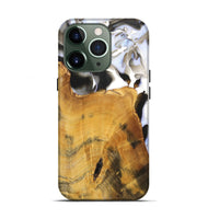 iPhone 13 Pro Wood+Resin Live Edge Phone Case - Vivian (Black & White, 700919)