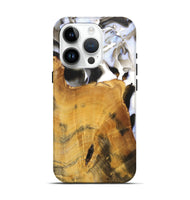 iPhone 15 Pro Wood+Resin Live Edge Phone Case - Vivian (Black & White, 700919)